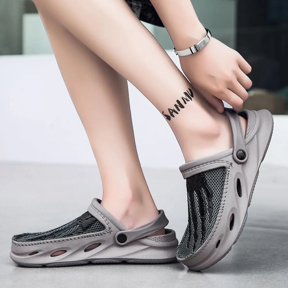 Men's Clogs Shoes Slippers Anti-Slip Beach Adjustable Back Strap Comfort Lightweight Quick Dry Sandals for Casual Outdoor