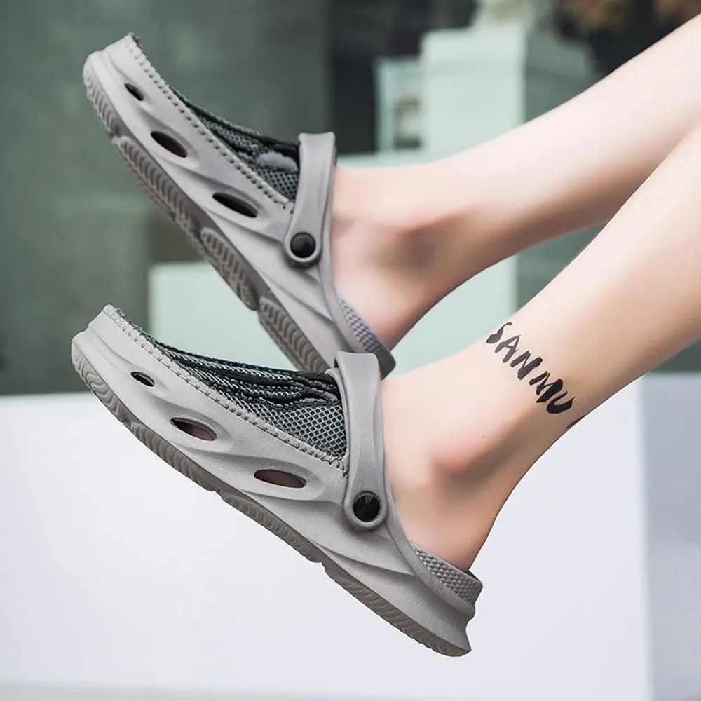 Men's Clogs Shoes Slippers Anti-Slip Beach Adjustable Back Strap Comfort Lightweight Quick Dry Sandals for Casual Outdoor