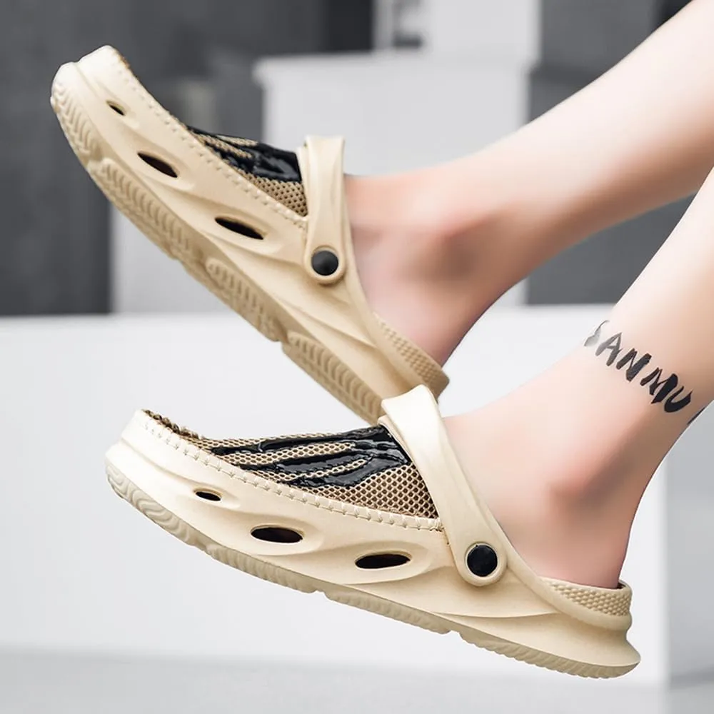 Men's Clogs Shoes Slippers Anti-Slip Beach Adjustable Back Strap Comfort Lightweight Quick Dry Sandals for Casual Outdoor