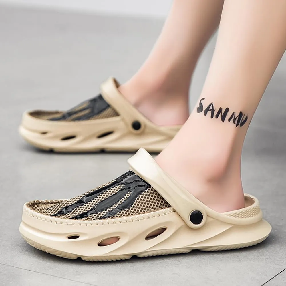 Men's Clogs Shoes Slippers Anti-Slip Beach Adjustable Back Strap Comfort Lightweight Quick Dry Sandals for Casual Outdoor