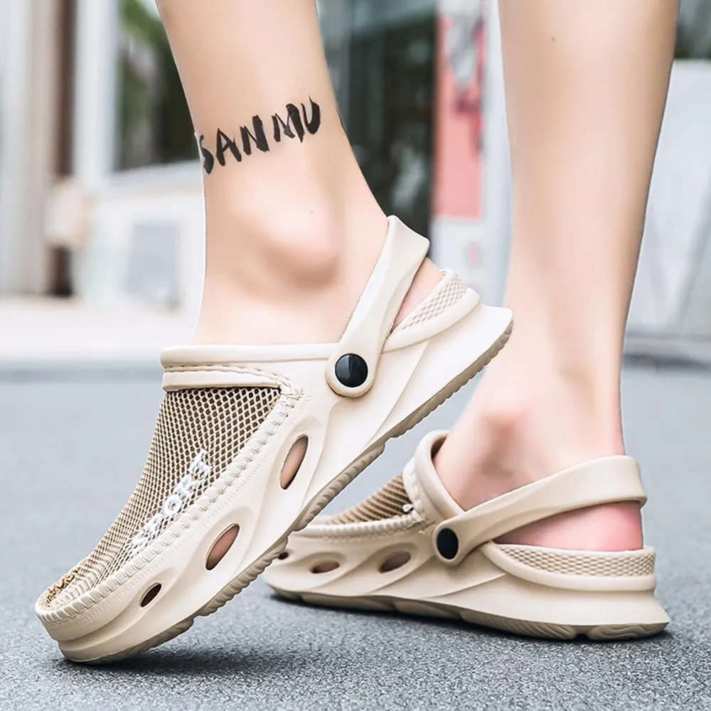 Men's Clogs Shoes Slippers Anti-Slip Beach Adjustable Back Strap Comfort Lightweight Quick Dry Sandals for Casual Outdoor