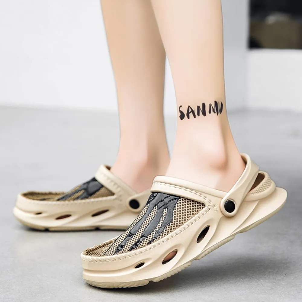 Men's Clogs Shoes Slippers Anti-Slip Beach Adjustable Back Strap Comfort Lightweight Quick Dry Sandals for Casual Outdoor