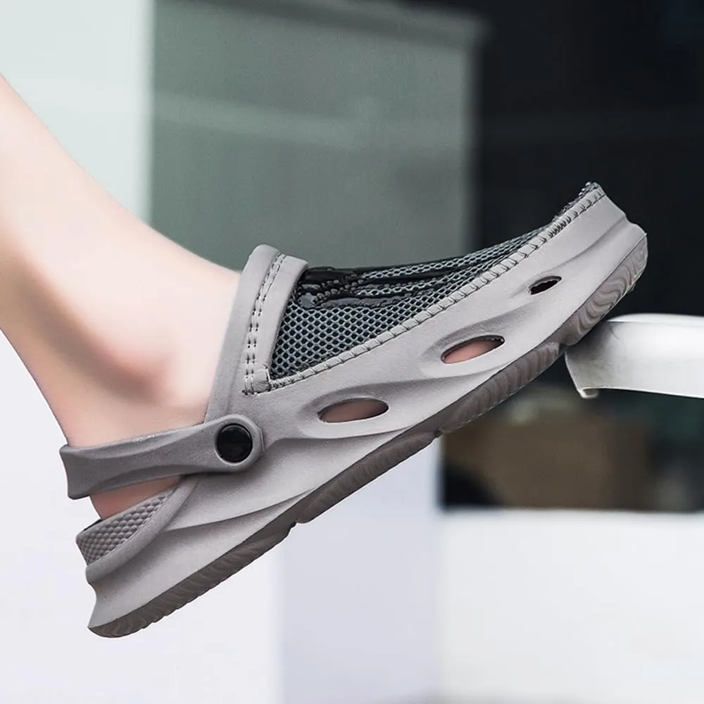 Men's Clogs Shoes Slippers Anti-Slip Beach Adjustable Back Strap Comfort Lightweight Quick Dry Sandals for Casual Outdoor