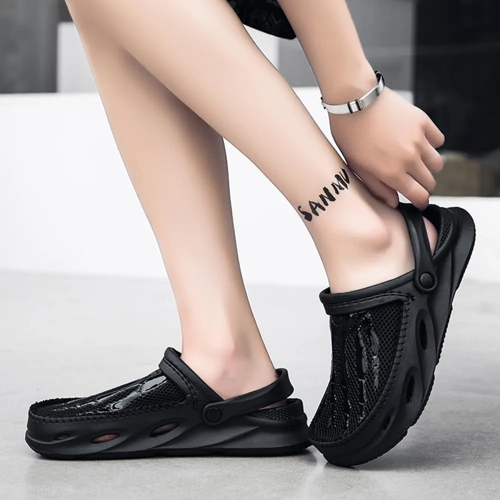 Men's Clogs Shoes Slippers Anti-Slip Beach Adjustable Back Strap Comfort Lightweight Quick Dry Sandals for Casual Outdoor