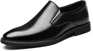 Men's Genuine Leather Dress Shoes Comfortable Slip On Monk Strap Loafers Classic Formal Business Shoes Non Slip Wedding Stylish Elegant Office Round Toe