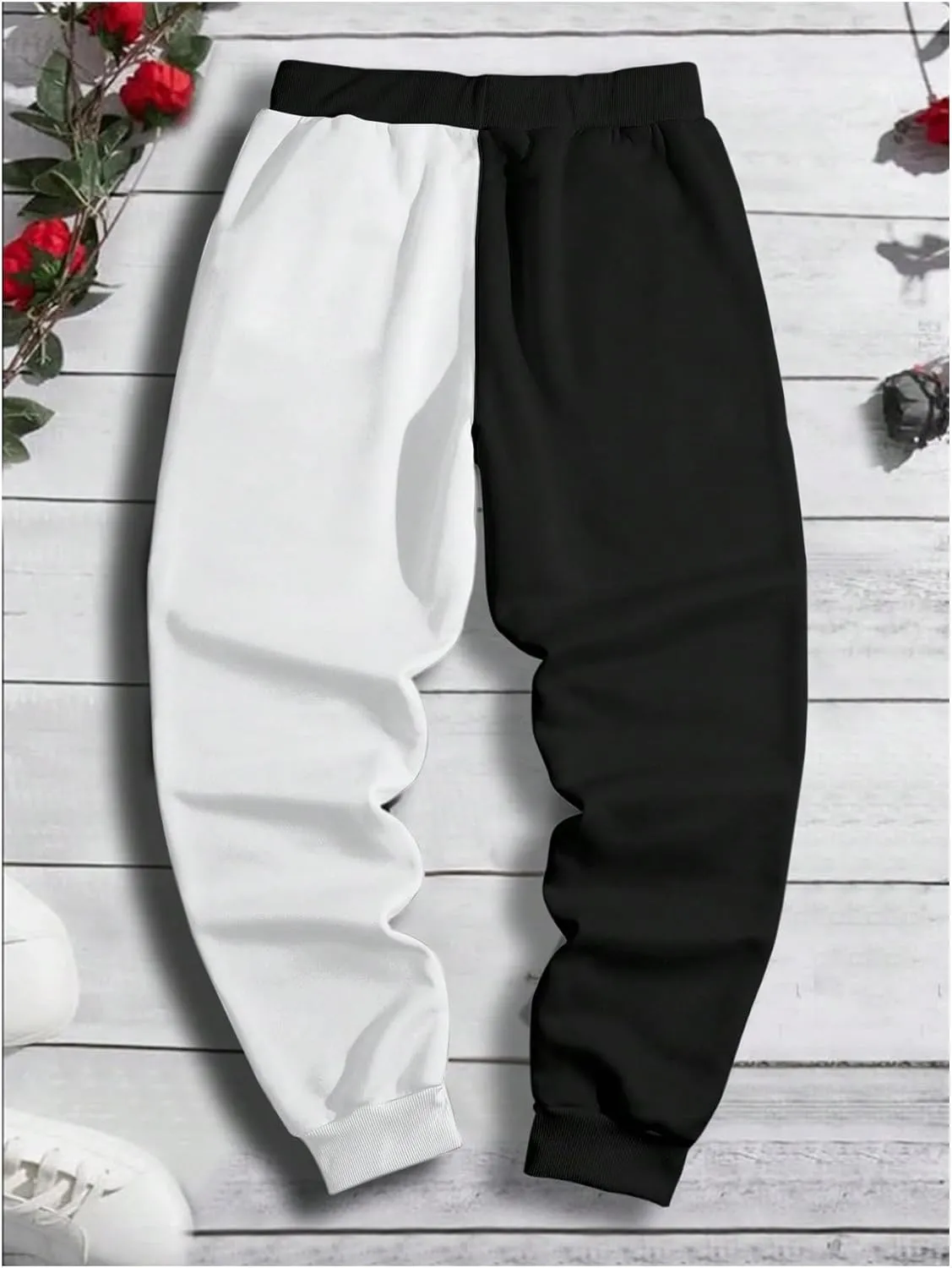 Men's Graphic Letter Print Sweatpants Drawstring Waist Tie Front Workout Pants Jogger Pants with Pocket