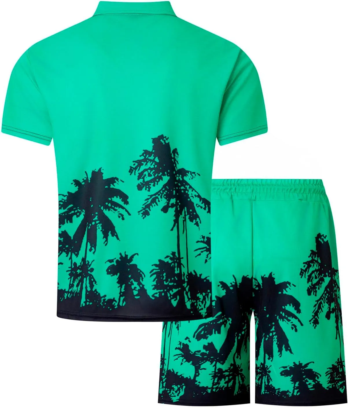 Mens Gym Sets 2 Piece Outfits Hawaiian Outfits For Men Workout Short Sleeve Zip Polo Sweatsuit For Men Mens Romper