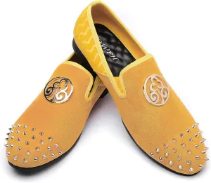 Mens Leopard Loafers Leather Embroidery Spiked Slip on Dress Shoes Slipper Luxury Fashion Penny Prom