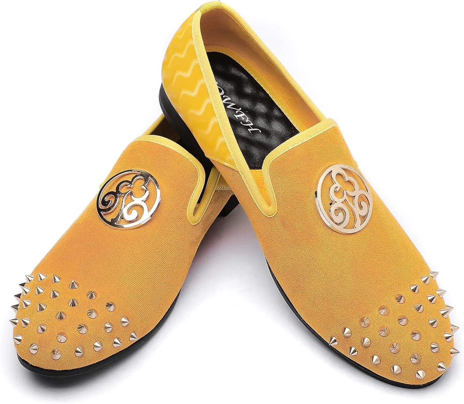 Mens Leopard Loafers Leather Embroidery Spiked Slip on Dress Shoes Slipper Luxury Fashion Penny Prom