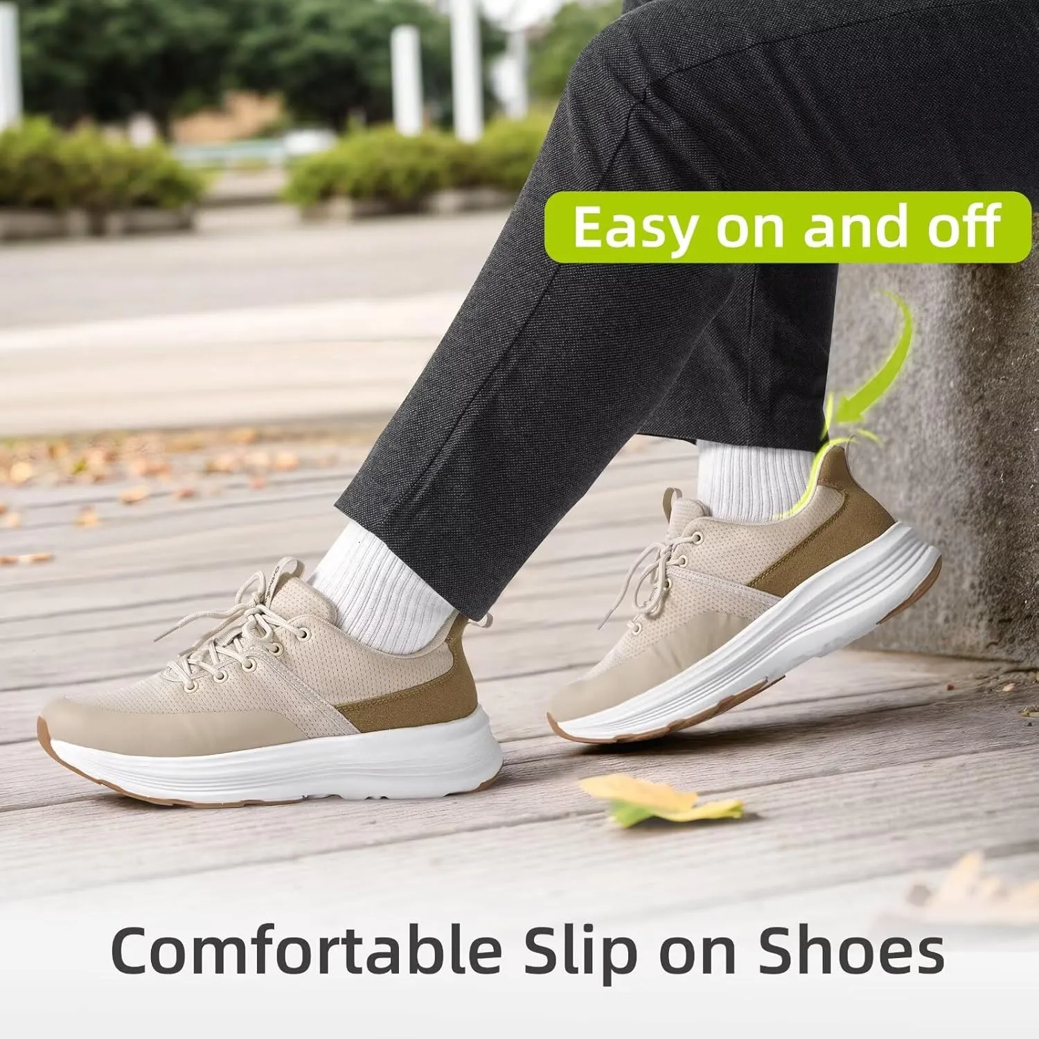Men's Orthopedic Fashion Sneakers with Arch Support: Comfortable Plantar Fasciitis Walking Shoes, Orthotic High Arch Flat Feet Pain Relief Casual Work Tennis Athletic Sports Sneakers