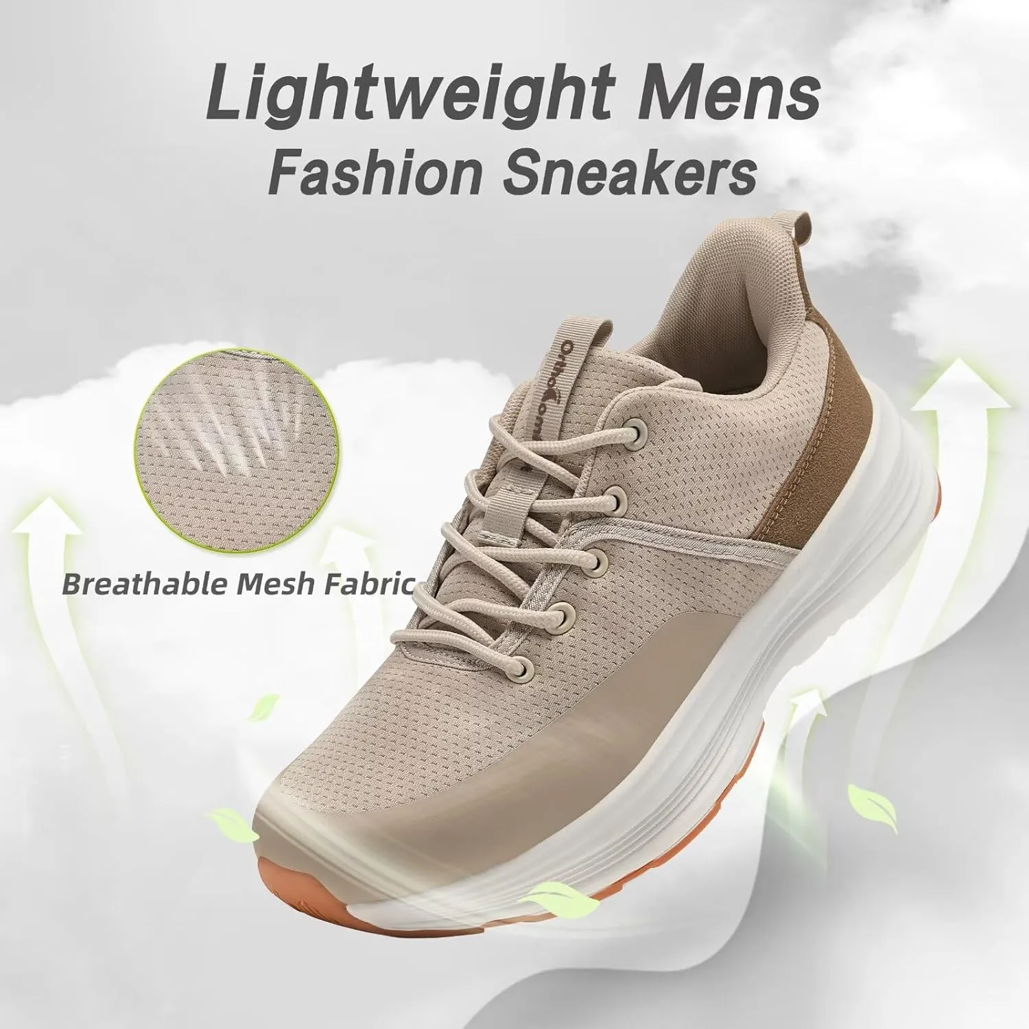 Men's Orthopedic Fashion Sneakers with Arch Support: Comfortable Plantar Fasciitis Walking Shoes, Orthotic High Arch Flat Feet Pain Relief Casual Work Tennis Athletic Sports Sneakers