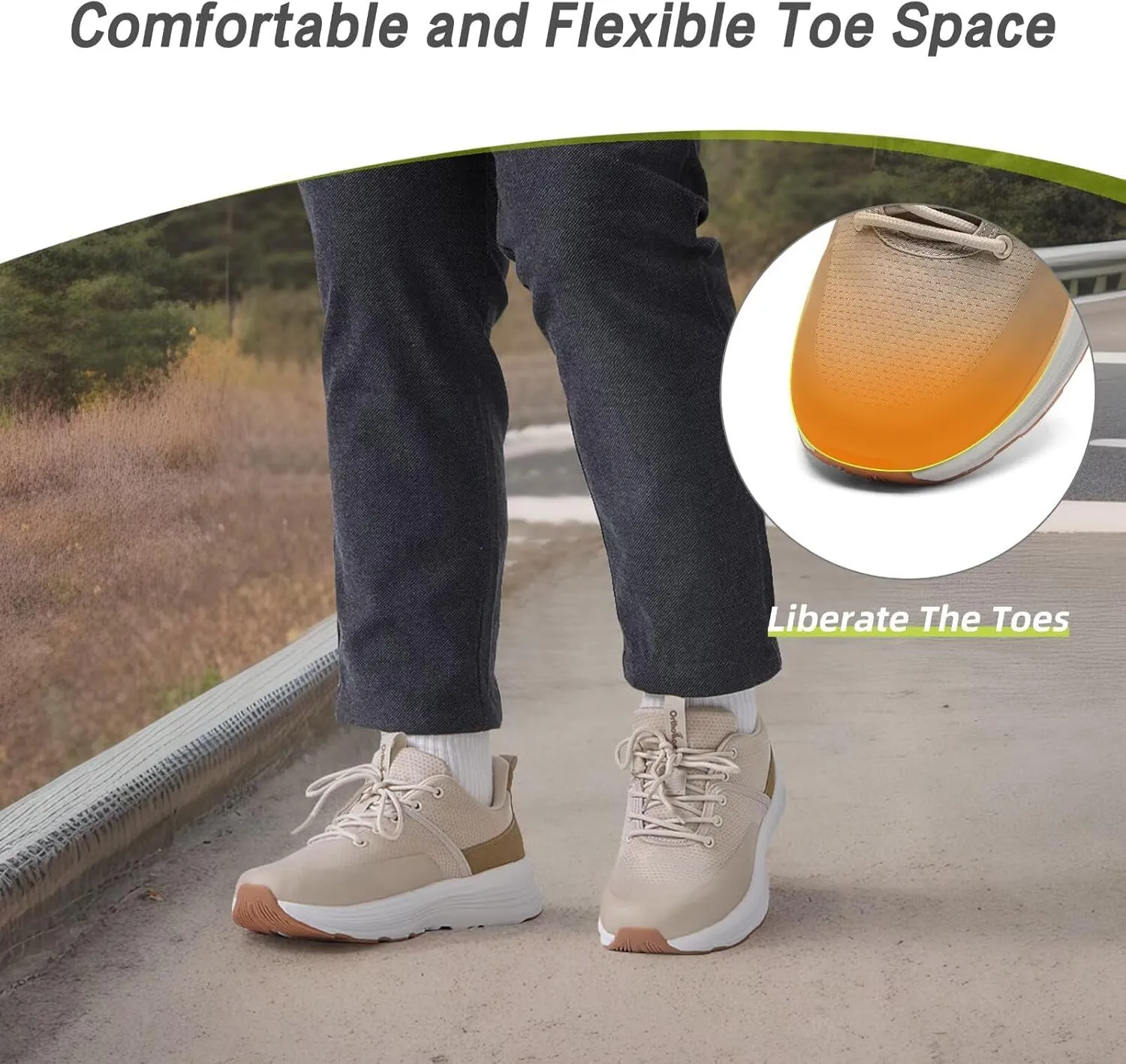 Men's Orthopedic Fashion Sneakers with Arch Support: Comfortable Plantar Fasciitis Walking Shoes, Orthotic High Arch Flat Feet Pain Relief Casual Work Tennis Athletic Sports Sneakers