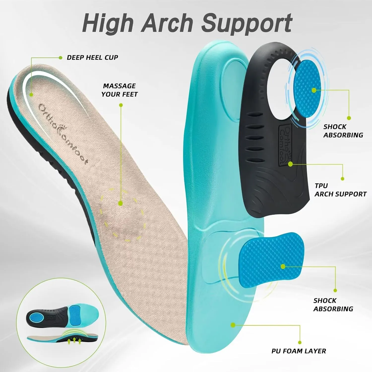 Men's Orthopedic Fashion Sneakers with Arch Support: Comfortable Plantar Fasciitis Walking Shoes, Orthotic High Arch Flat Feet Pain Relief Casual Work Tennis Athletic Sports Sneakers