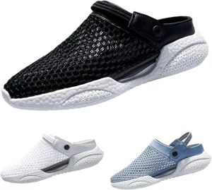 Men's Orthopedic Hollow-Out Summer Sandals Clogs Breathable Mesh Non-Slip Lightweight Comfortable Slip on Slippers