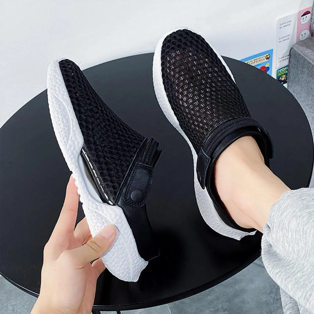 Men's Orthopedic Hollow-Out Summer Sandals Clogs Breathable Mesh Non-Slip Lightweight Comfortable Slip on Slippers