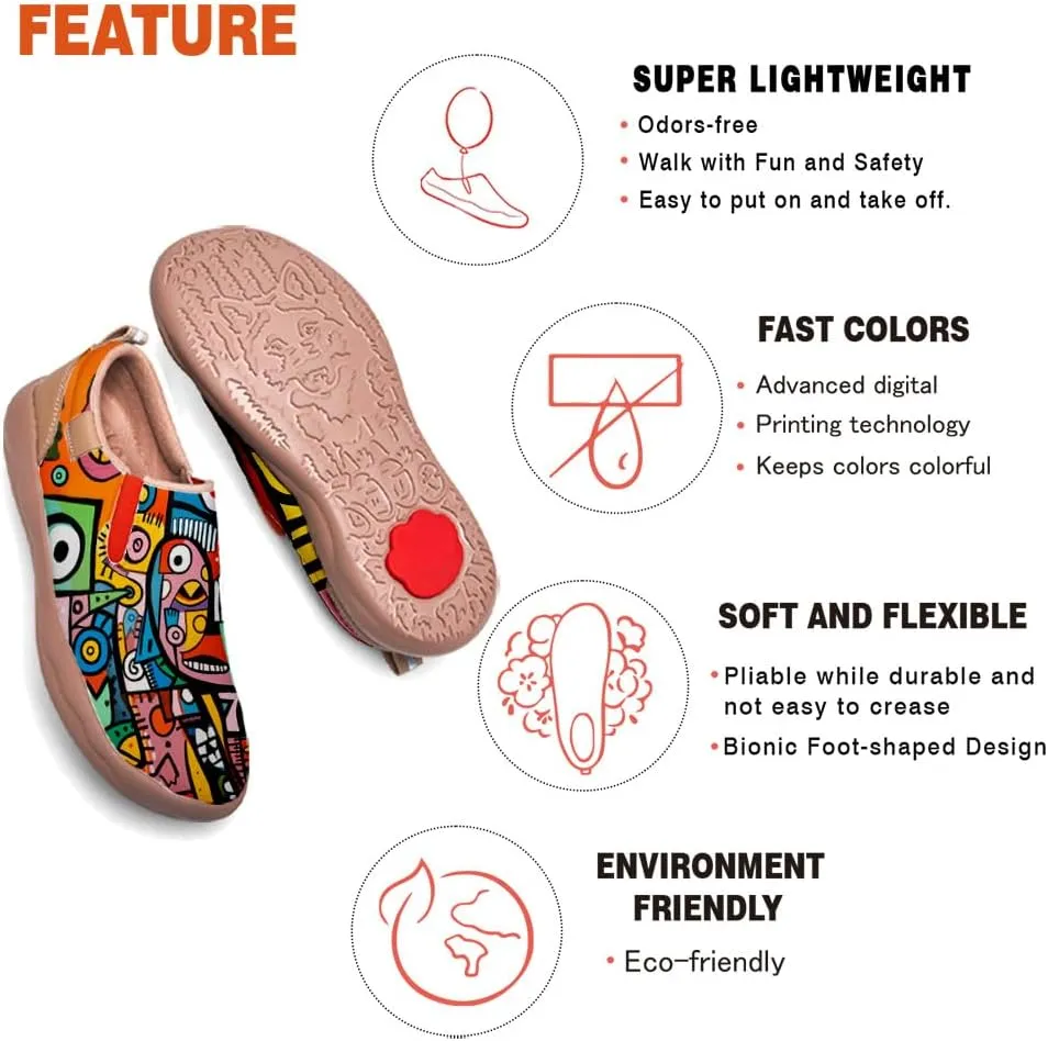 Mens Painted Travel Shoes Casual Loafers Walking Slip-Ons Comfortable Art Fashion Sneakers