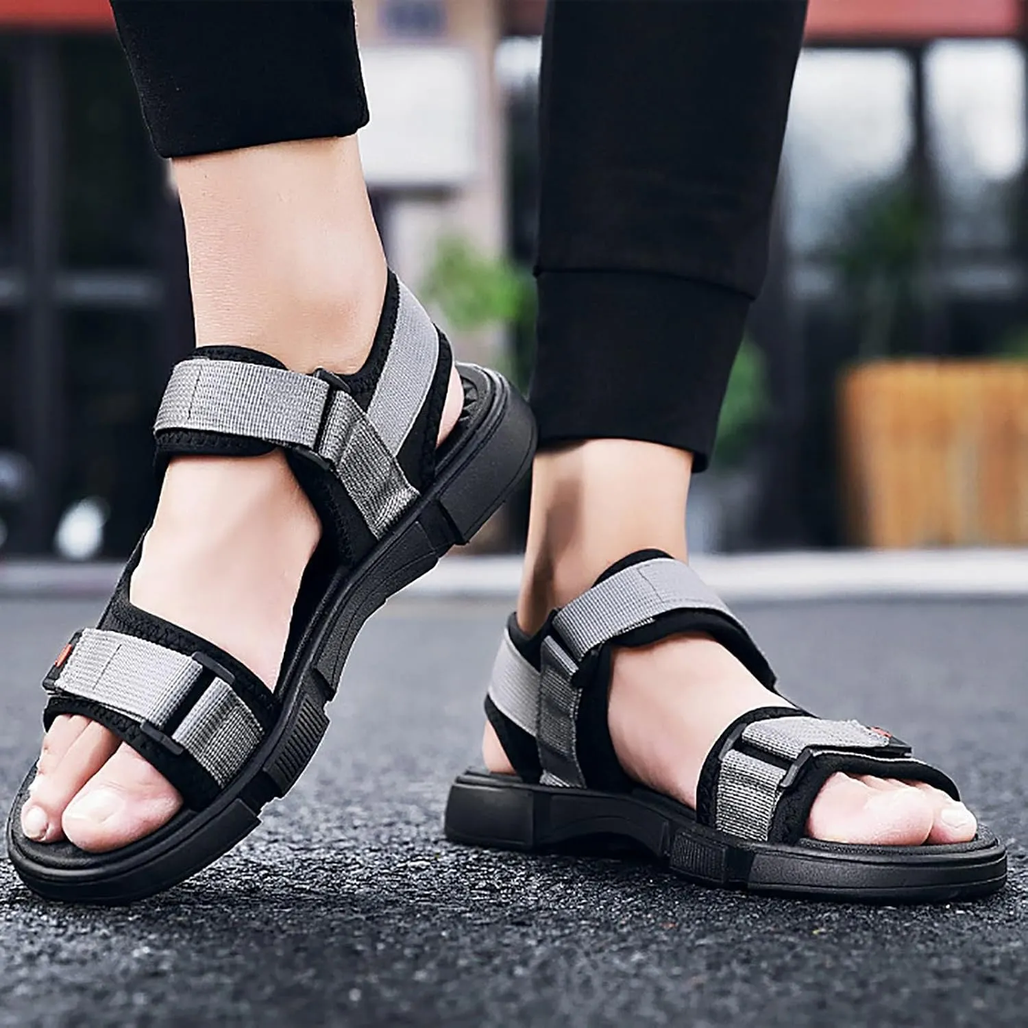 Men's Sandals With Adjustable Strap Non Slip Summer Beach Water Friendly Sandal Casual Thick Cushion Fisherman Sandal