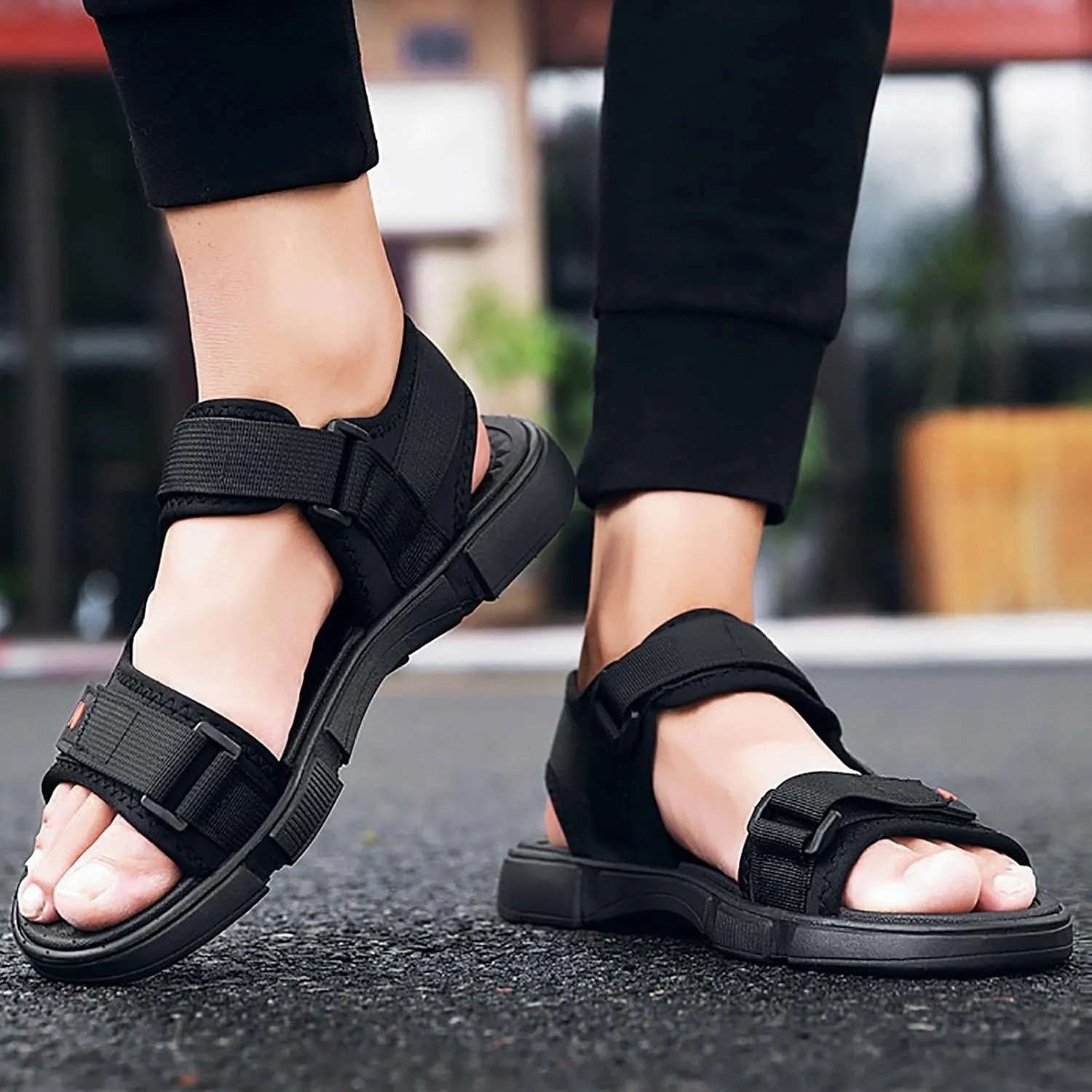 Men's Sandals With Adjustable Strap Non Slip Summer Beach Water Friendly Sandal Casual Thick Cushion Fisherman Sandal
