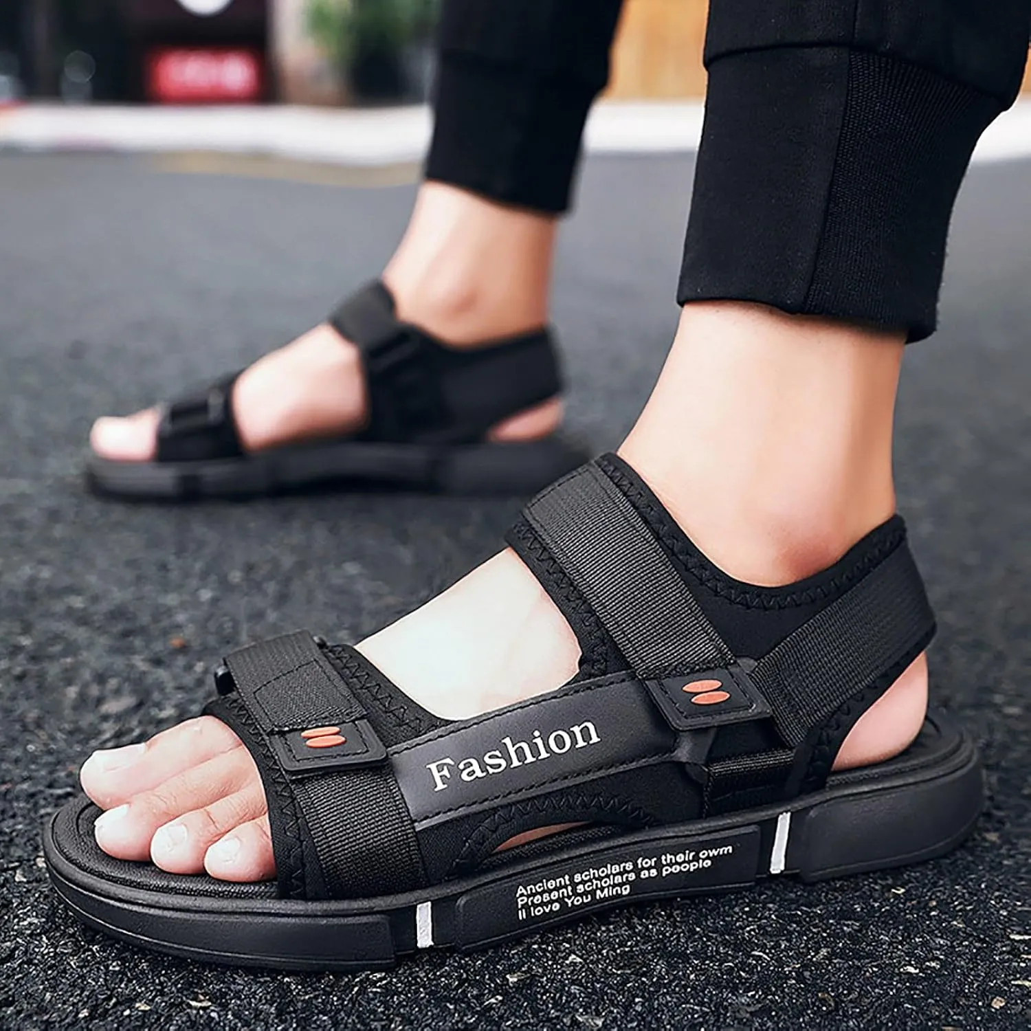 Men's Sandals With Adjustable Strap Non Slip Summer Beach Water Friendly Sandal Casual Thick Cushion Fisherman Sandal