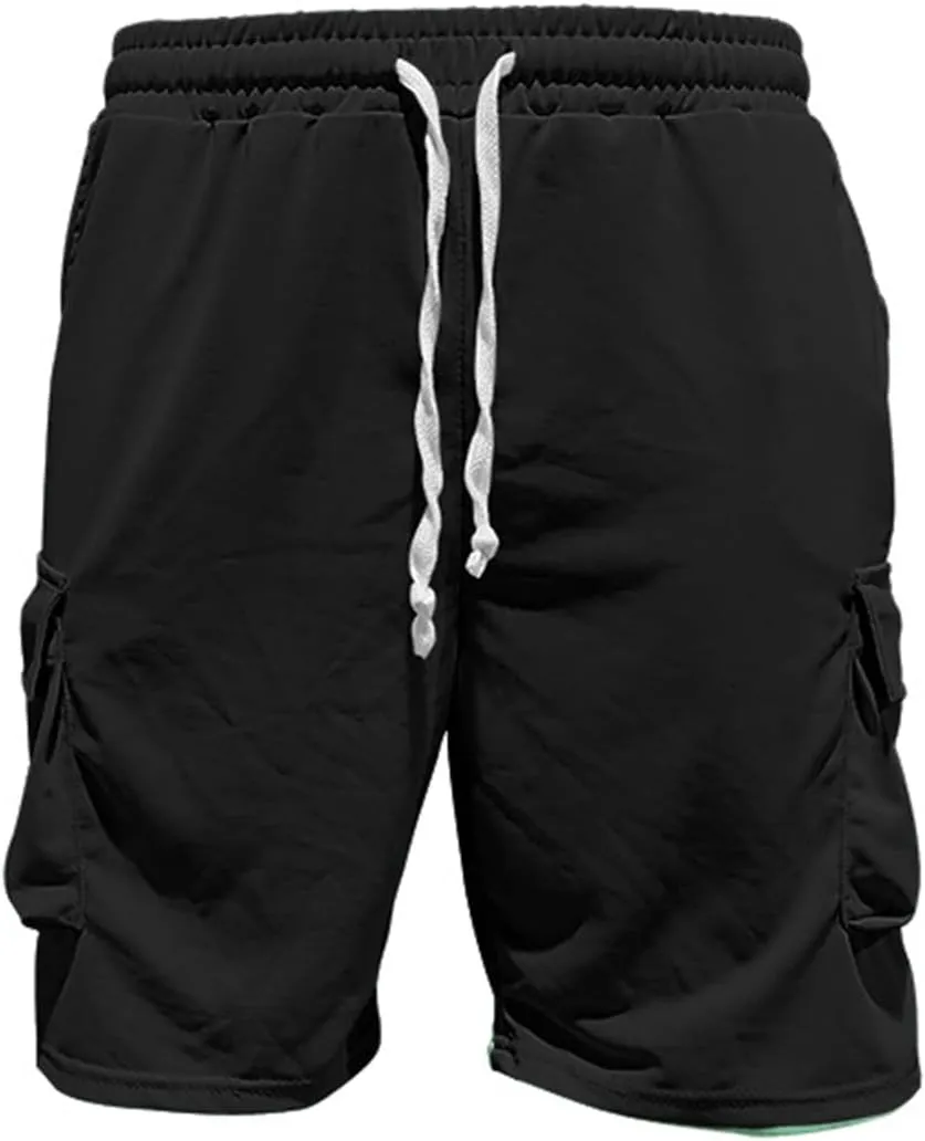 Mens Short Sets 2 Piece Outfits - Casual Summer Short Sleeve Comfy Breathable Sweatsuits Sets for Men with Cargo Pocket