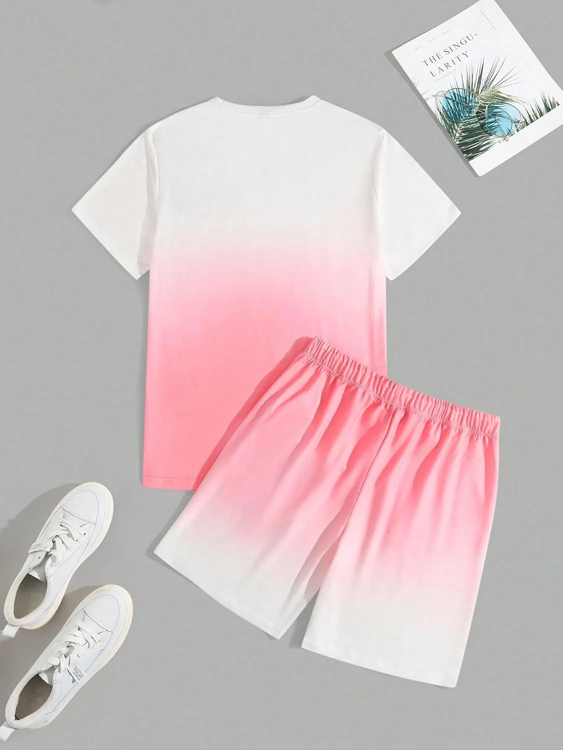 Men's Short Sets 2 Piece Outfits Tropical Graphic Tees and Shorts Sets Beach Vacation Outfits