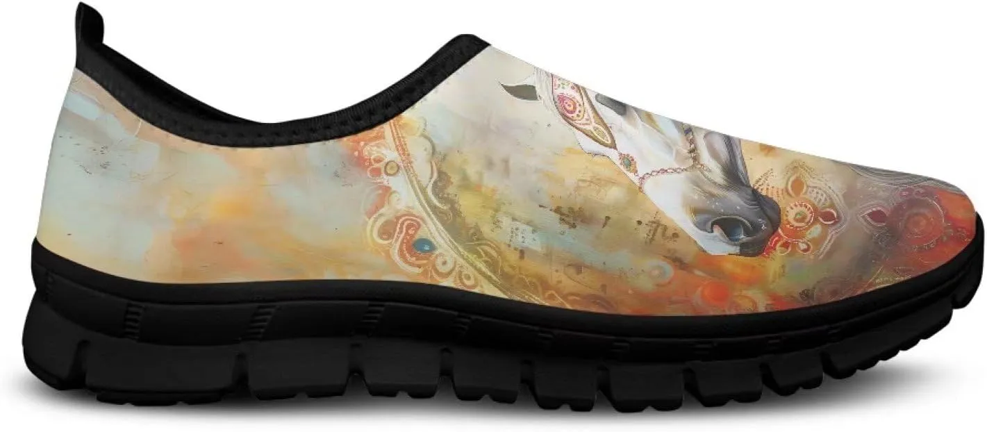 Mens Slip On Tennis Shoes Funny Print Comfortable Work Shoes for Men