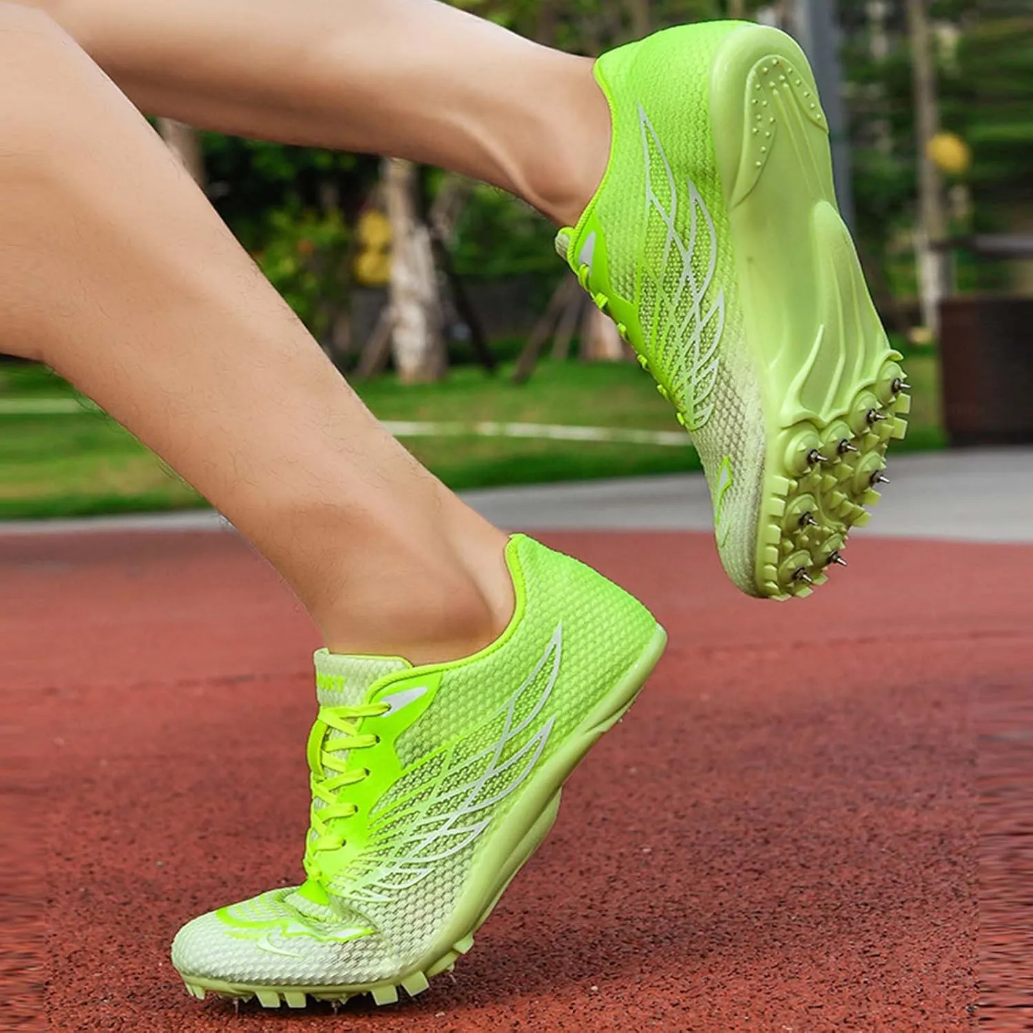 Men's Spikes Track Field Shoes Sprinting Sneakers for Kids Boys Youth Outdoor Sprint Racing Running Jumping Traning
