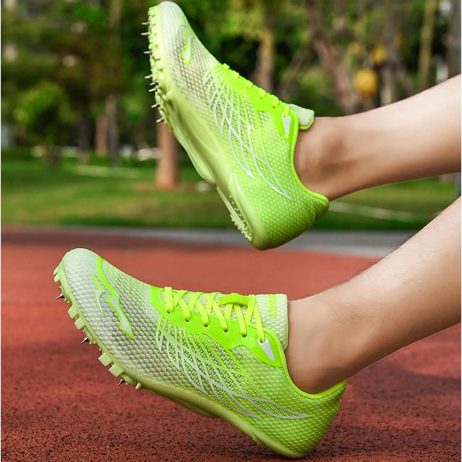 Men's Spikes Track Field Shoes Sprinting Sneakers for Kids Boys Youth Outdoor Sprint Racing Running Jumping Traning
