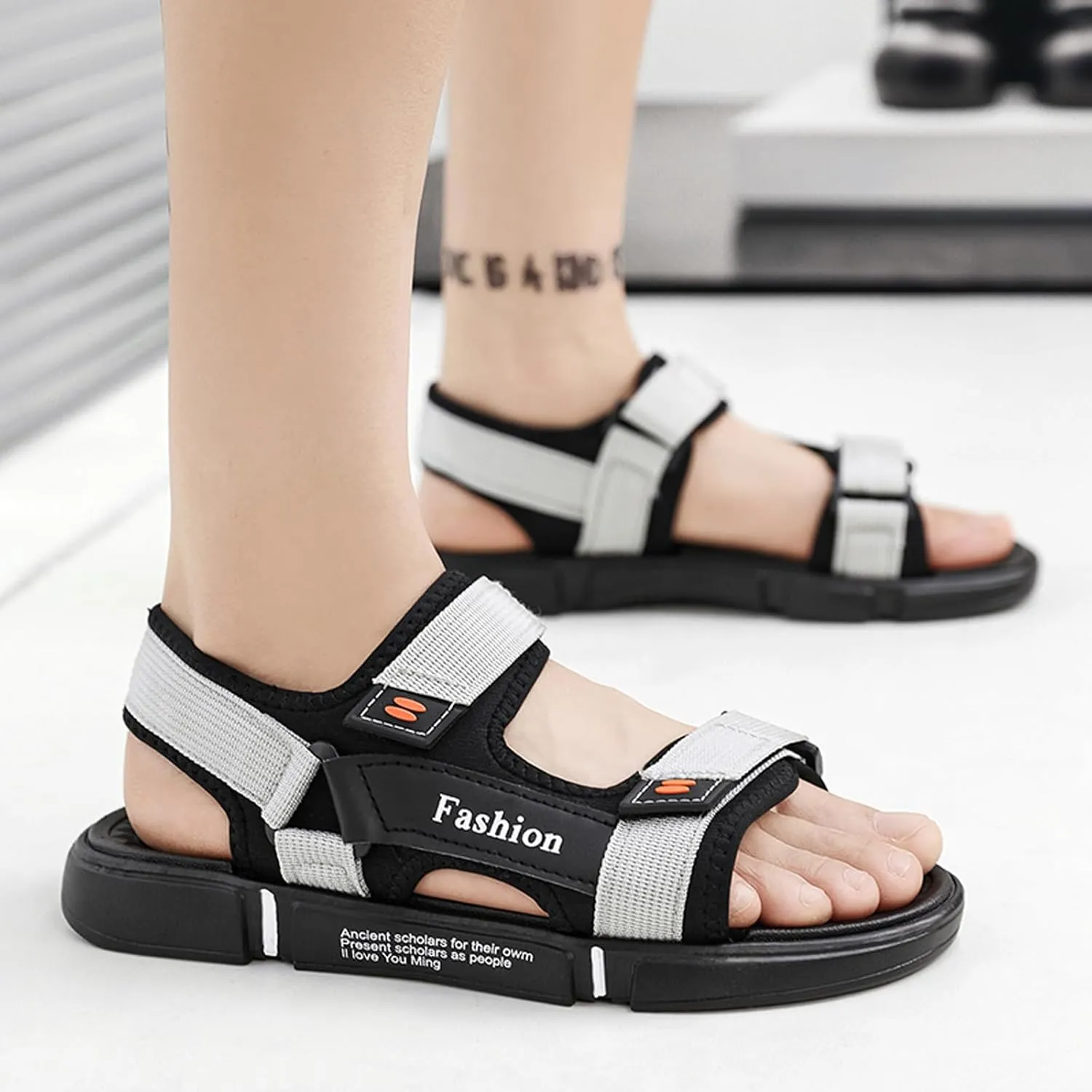 Men's Sport Sandals with Adjustable Double Straps - Lightweight Water Shoes for Outdoor Hiking, Beach Walking & Summer Casual Activities | Non-Slip Breathable Open Toe Design