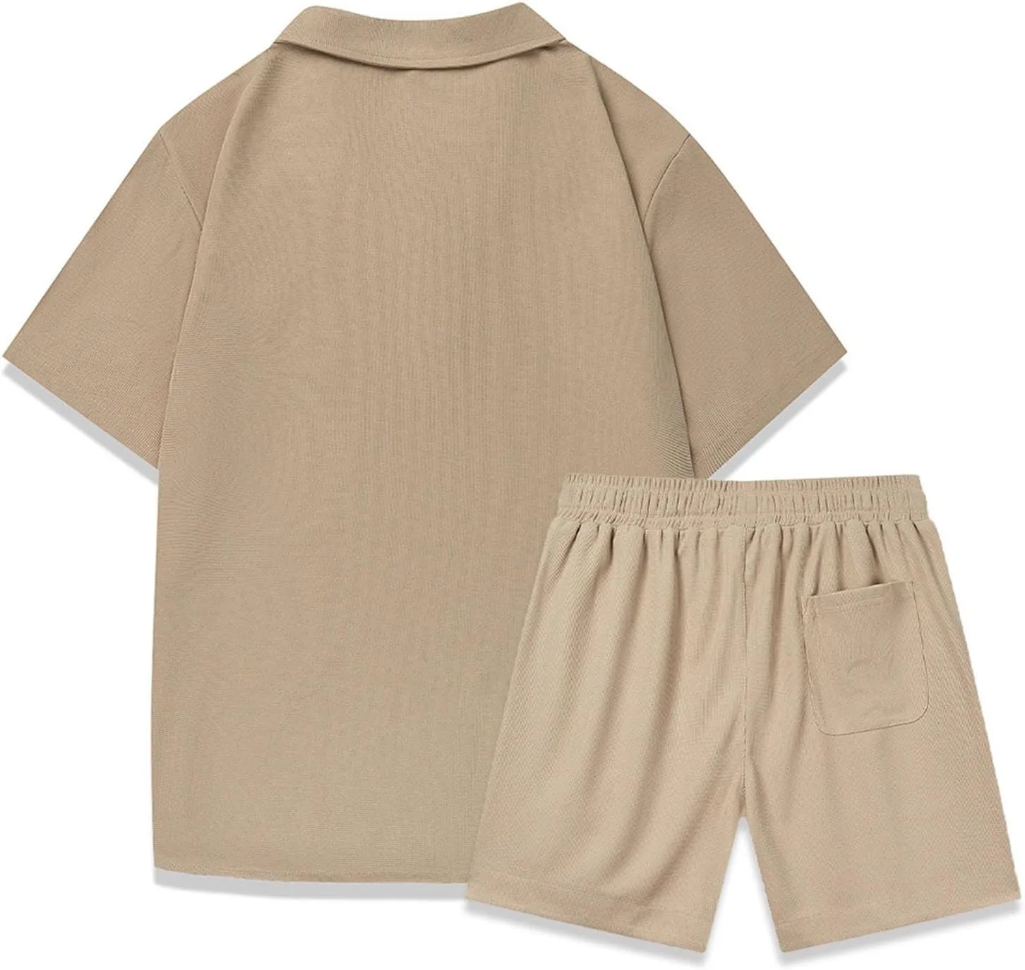 Mens Summer Track Suits 2 Piece Shorts Sets Trendy Solid Comfy Vacation Outfits Mens Lounge Clothing Sets with Pocket