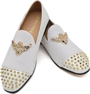 Men's Velvet Loafers Mens Shiny Slip-on Slippers, Classic Formal Wear Fashion Dress Loafer, Penny Party Wedding Dress Shoes for Men