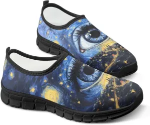 Mens Walking Sneakers Funny Print Tennis Shoes for Men Slip On Shoes
