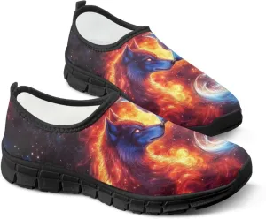 Mens Walking Sneakers Funny Print Tennis Shoes for Men Slip On Shoes