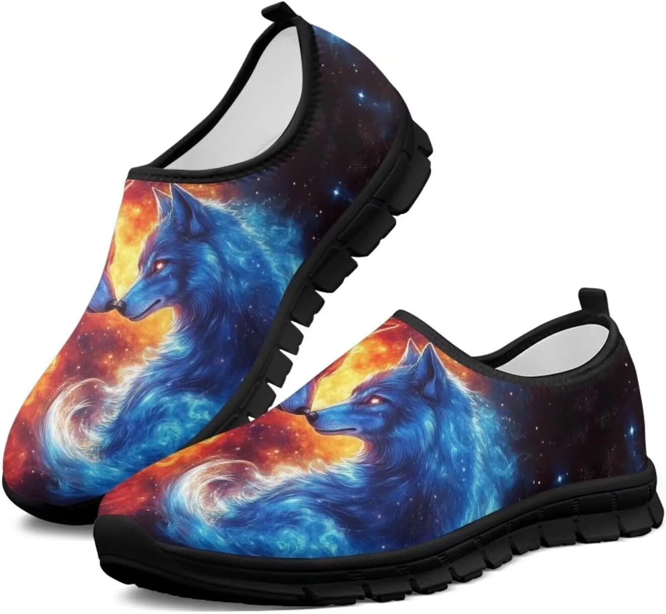 Mens Walking Sneakers Funny Print Tennis Shoes for Men Slip On Shoes