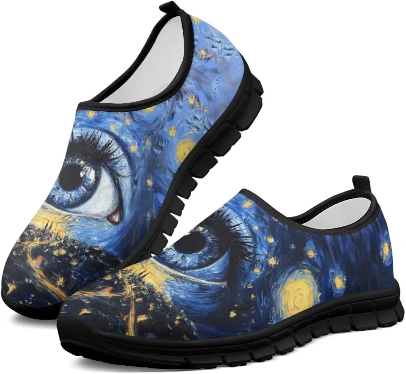 Mens Walking Sneakers Funny Print Tennis Shoes for Men Slip On Shoes