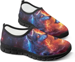 Mens Walking Sneakers Funny Print Tennis Shoes for Men Slip On Shoes