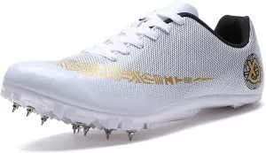Mens Womens Boys Girls Sprint Spike Running Shoes Youth Professional Training Racing Jumping Track and Field Nail Shoes 100- to 400-Meter Races Sprinting Match