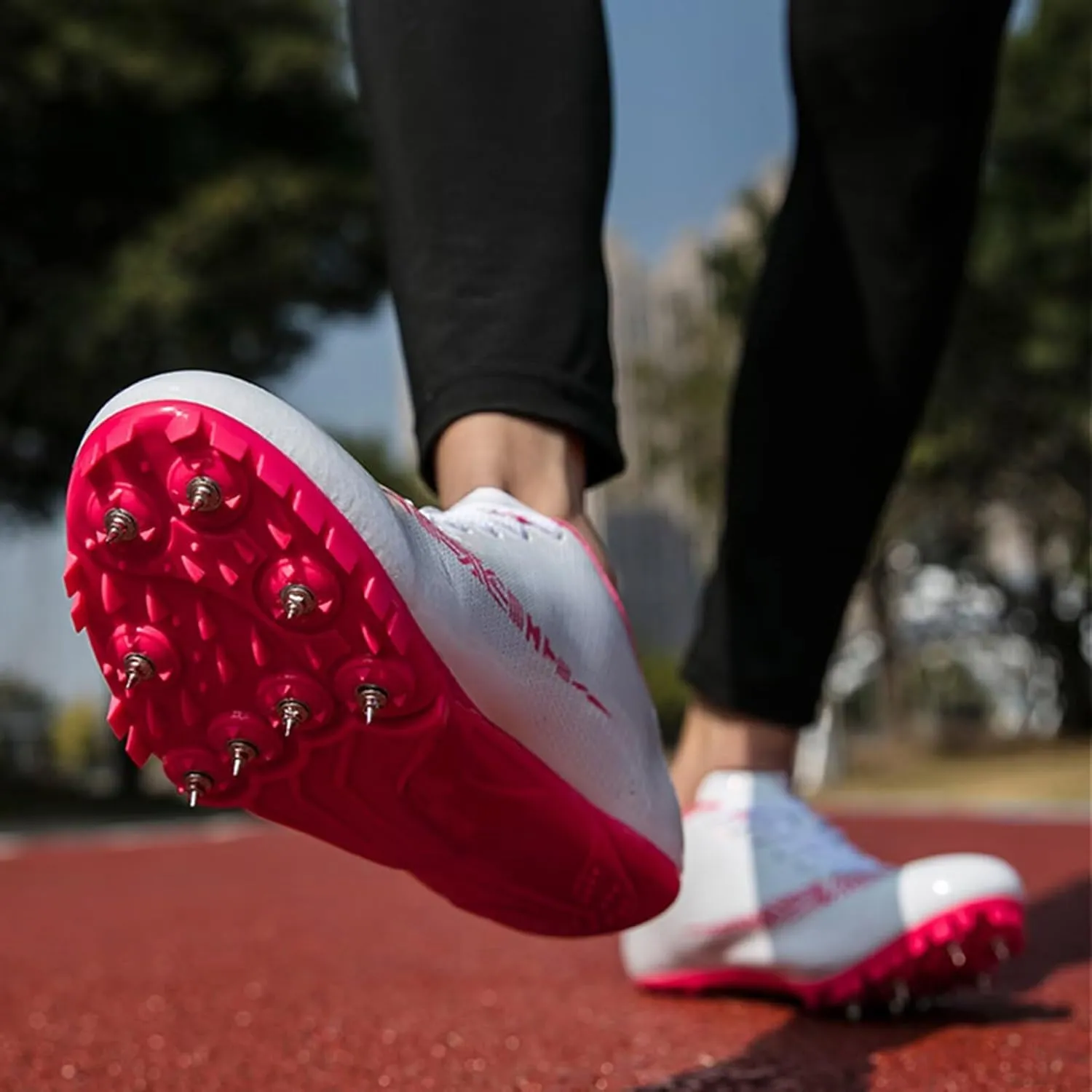 Mens Womens Boys Girls Sprint Spike Running Shoes Youth Professional Training Racing Jumping Track and Field Nail Shoes 100- to 400-Meter Races Sprinting Match