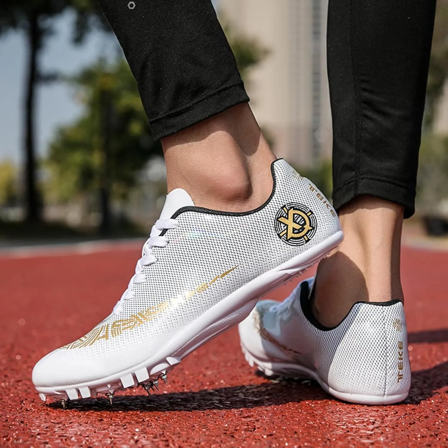 Mens Womens Boys Girls Sprint Spike Running Shoes Youth Professional Training Racing Jumping Track and Field Nail Shoes 100- to 400-Meter Races Sprinting Match
