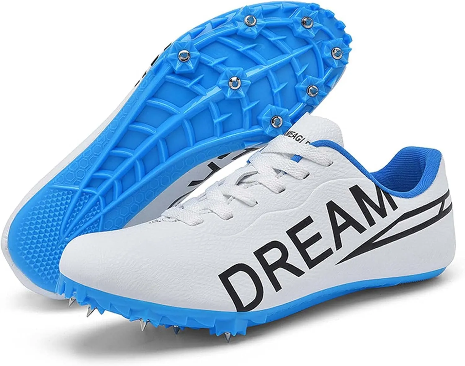 Mens Womens Track and Field Shoes Spikes Racing Sneakers Lightweight Jumping Sneakers Professional Sprint Running Shoes for Boys Girls