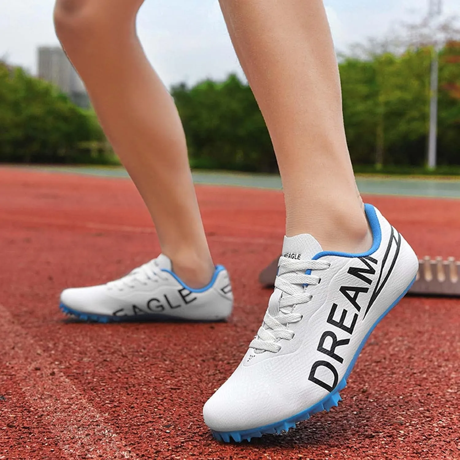 Mens Womens Track and Field Shoes Spikes Racing Sneakers Lightweight Jumping Sneakers Professional Sprint Running Shoes for Boys Girls