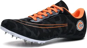 Mens Womens Track and Field Shoes Sprint Sport Sneakers Mesh Breathable Professional Running Nail Spikes Shoes for Boys Girls