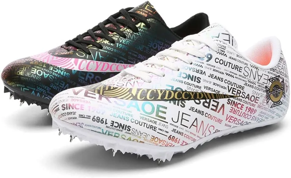 Mens Womens Track and Field Shoes Sprint Sport Sneakers Mesh Breathable Professional Running Nail Spikes Shoes for Boys Girls