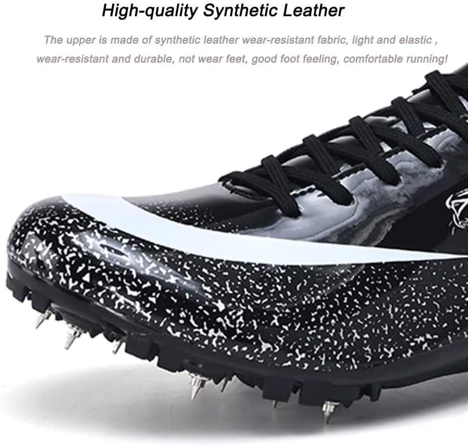 Mens Womens Track and Field Shoes Sprint Sport Sneakers Mesh Breathable Professional Running Nail Spikes Shoes for Boys Girls