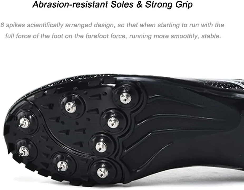 Mens Womens Track and Field Shoes Sprint Sport Sneakers Mesh Breathable Professional Running Nail Spikes Shoes for Boys Girls