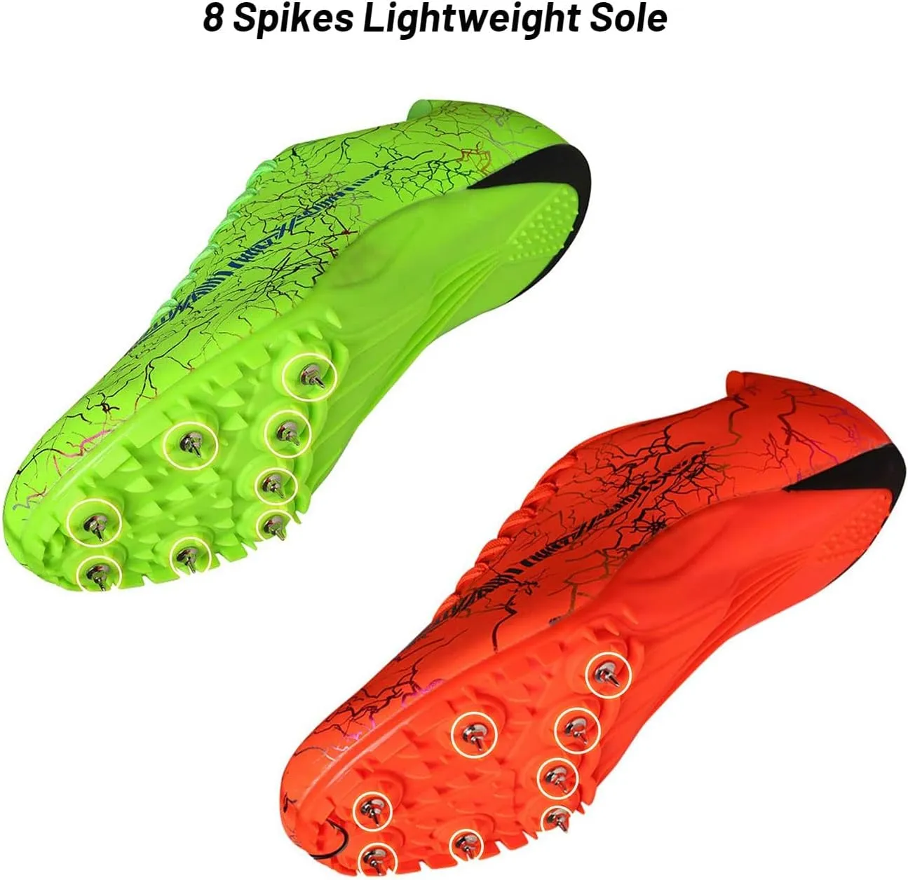 Mens Womens Track and Field Shoes Sprint Sport Sneakers Mesh Breathable Professional Running Nail Spikes Shoes for Boys Girls