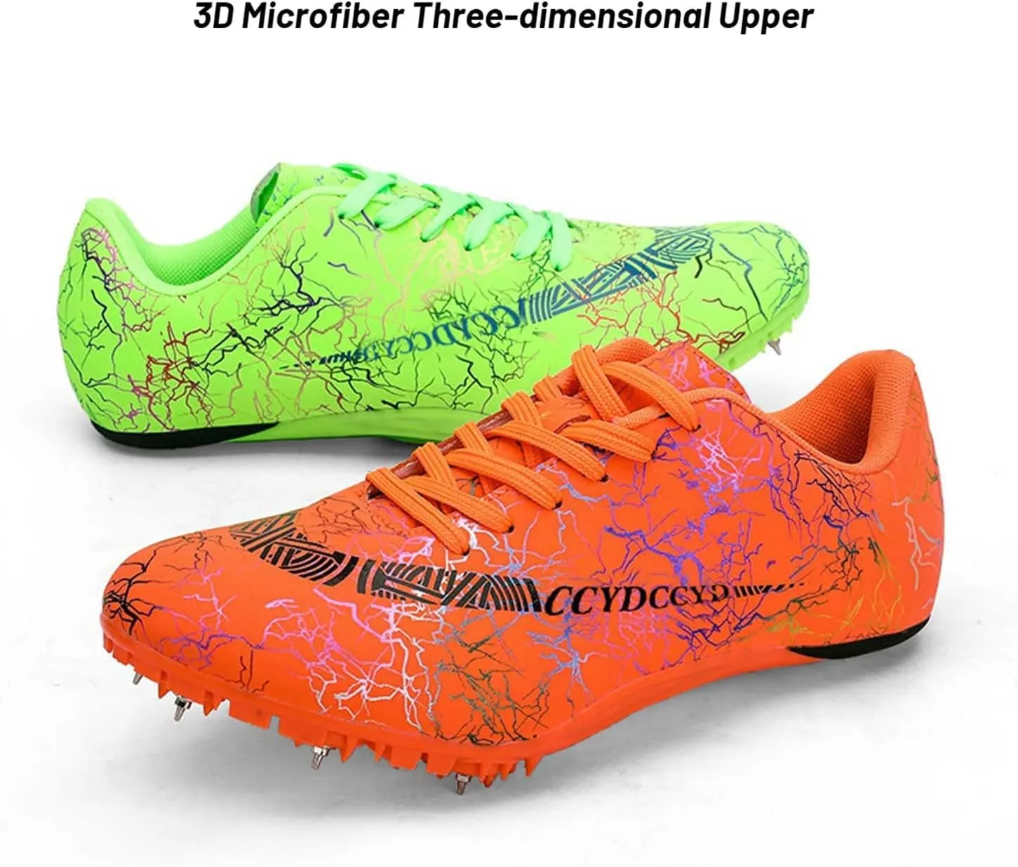 Mens Womens Track and Field Shoes Sprint Sport Sneakers Mesh Breathable Professional Running Nail Spikes Shoes for Boys Girls