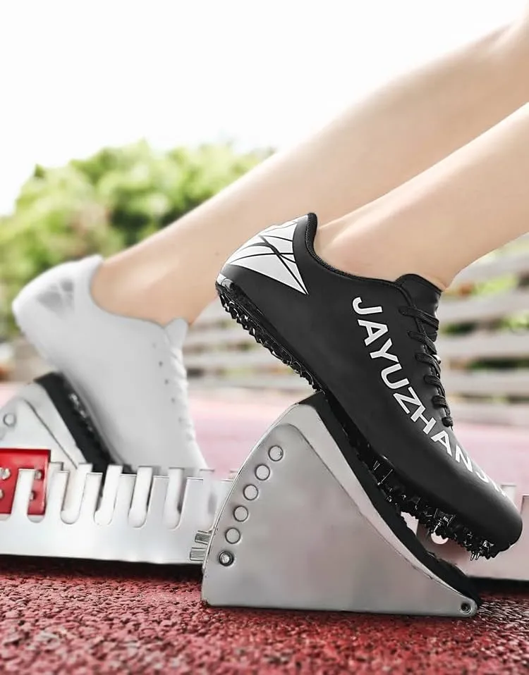 Mens Womens Track and Field Shoes Sprint Sport Sneakers Mesh Breathable Professional Running Nail Spikes Shoes for Boys Girls
