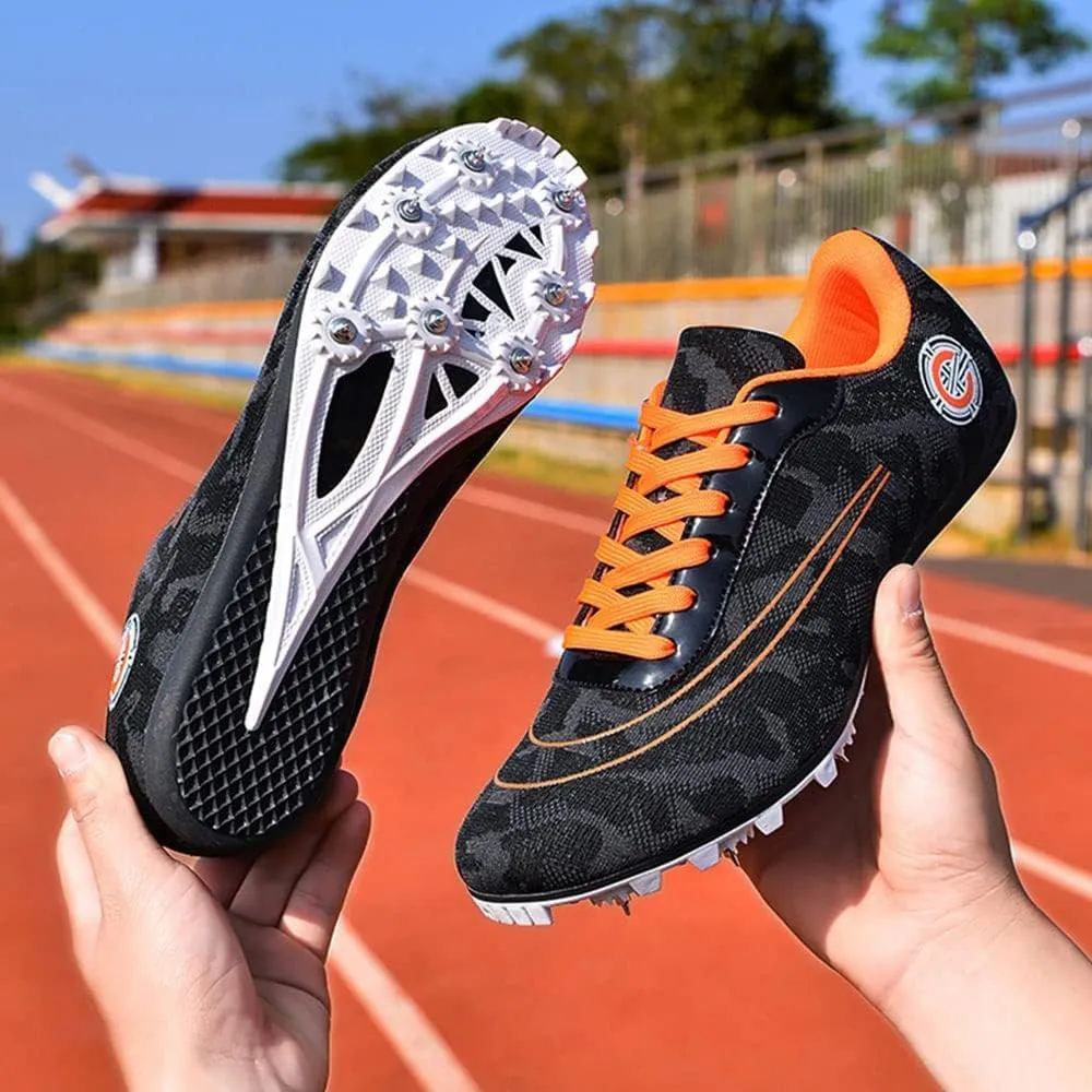 Mens Womens Track and Field Shoes Sprint Sport Sneakers Mesh Breathable Professional Running Nail Spikes Shoes for Boys Girls
