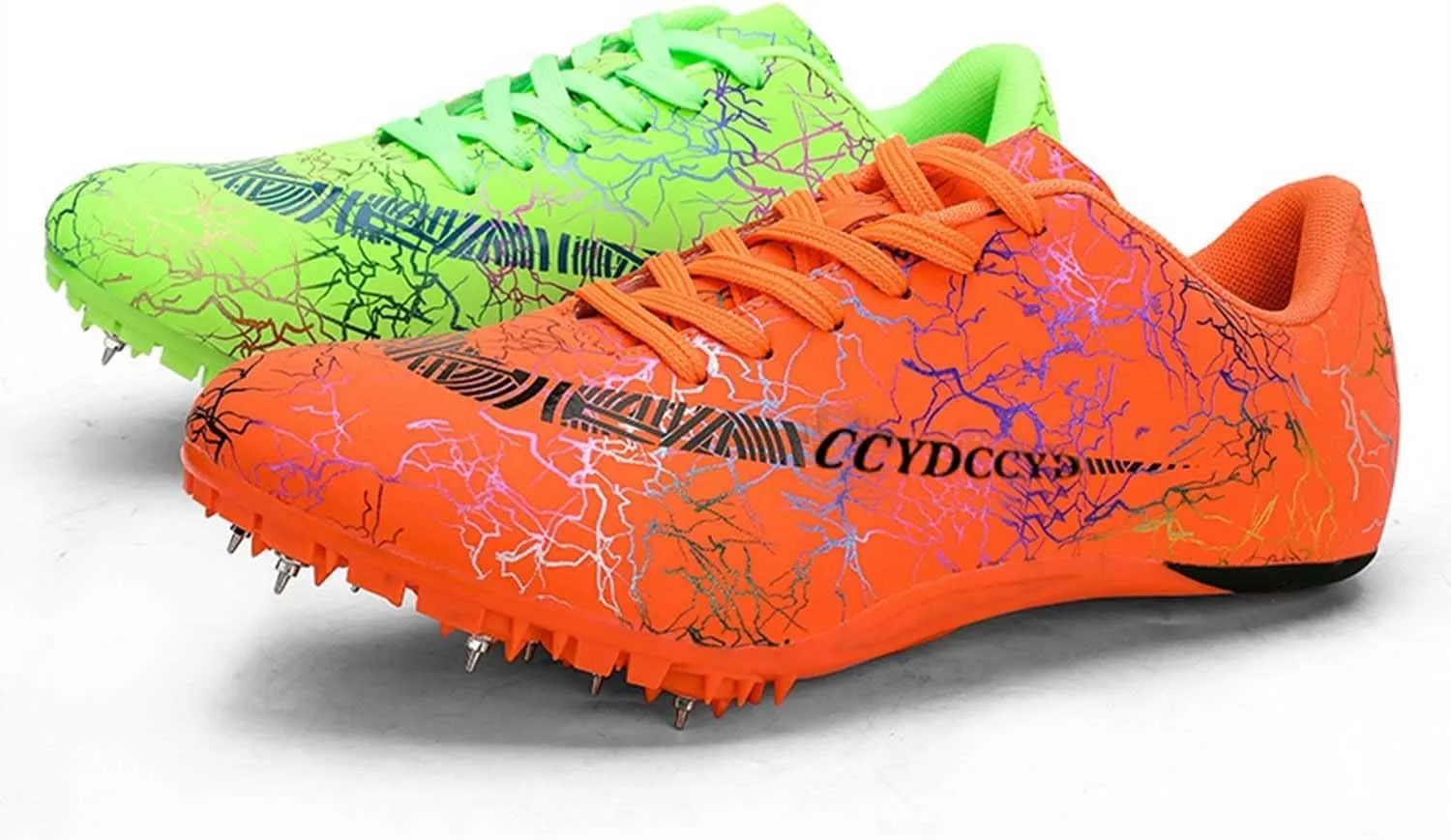 Mens Womens Track and Field Shoes Sprint Sport Sneakers Mesh Breathable Professional Running Nail Spikes Shoes for Boys Girls